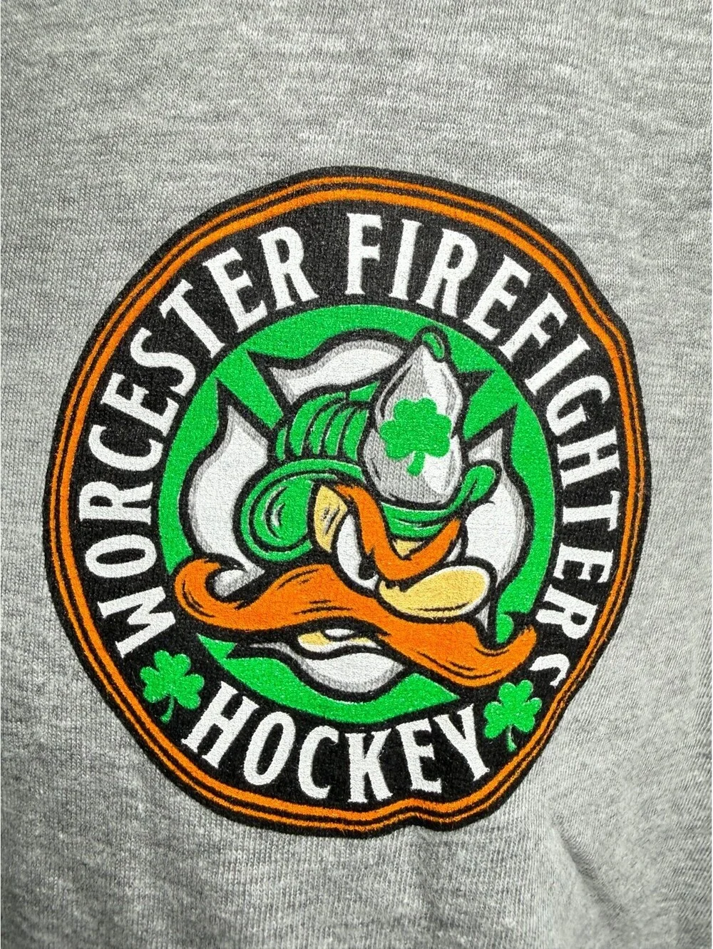 Fire Department Worcester Firefighters Hockey Massachusetts Mens T Shirt Gray M